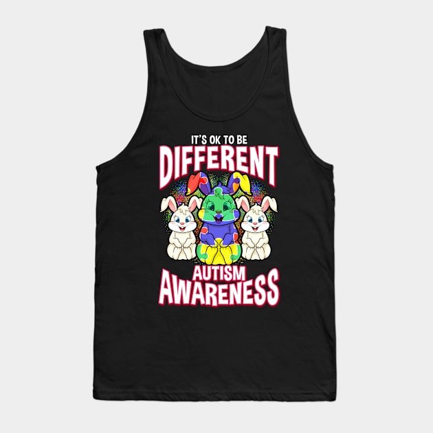 It's OK To Be Different Autism Awareness Bunnies Tank Top by theperfectpresents